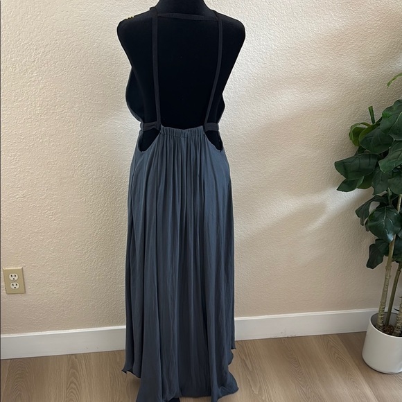 Free People Caught In The Moment T-Strap Chiffon Halter Maxi Dress 0136 - Picture 9 of 11